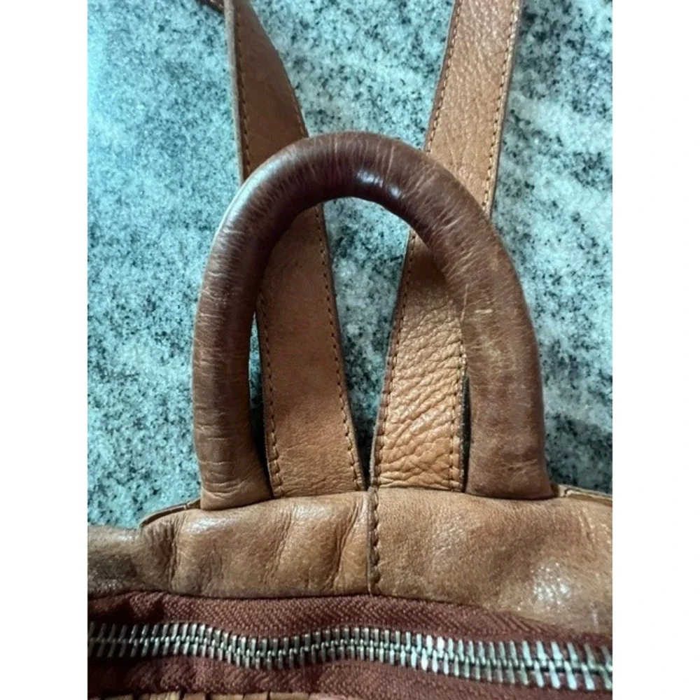Valenca Holland Backpack Women Medium Brown Woven Leather Boho Artisan Bag